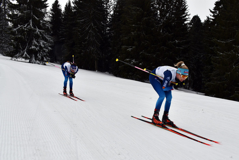 Spécialistes de biathlon, les sœurs Gasparin ont pris part à la Franches Nordique. (photo Matthias Vauthier)