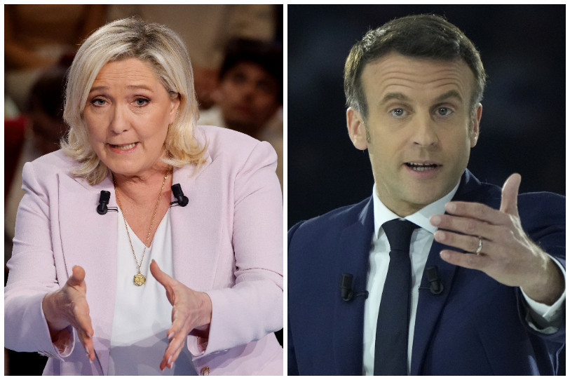 Emmanuel Macron et Marine Le Pen sont qualifiés pour le second tour de l'élection présidentielle française. (Photo : KEYSTONE).