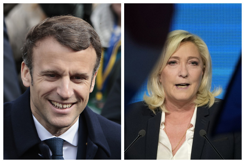 Emmanuel Macron et Marine Le Pen seront face-à-face au 2e tour de la présidentielle française. (Photos : Keystone) 