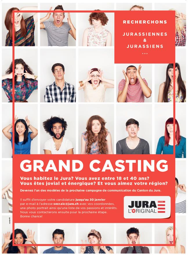 L'affiche du casting lancé par le canton du Jura