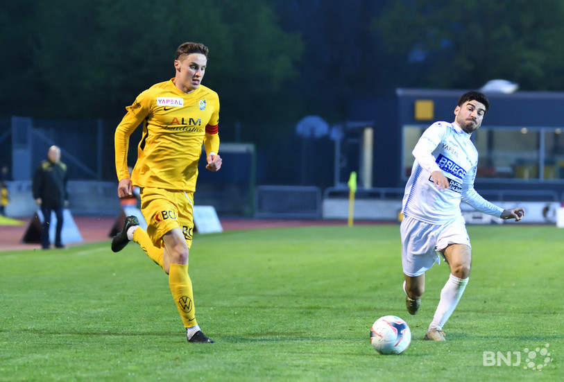 Jérémy Ducommun a inscrit le 2-0 pour les SR Delémont en 2e mi-temps ce vendredi soir (photo : Georges Henz).