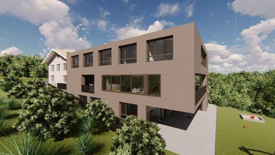 L'extension comprendra des chambres pour les personnes âgées ainsi que la crèche Le Tournesol. Les travaux de terrassement ont débuté. (Image : bureau KWSA)