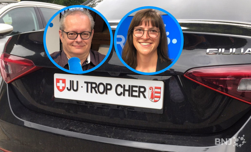 Raoul Jaeggi (président du comité d'initiative) et Pauline Godat (co-présidente des Vert-e-s JU) ont débattu mercredi soir dans Pure Politique sur la taxe des véhicules dans le canton.