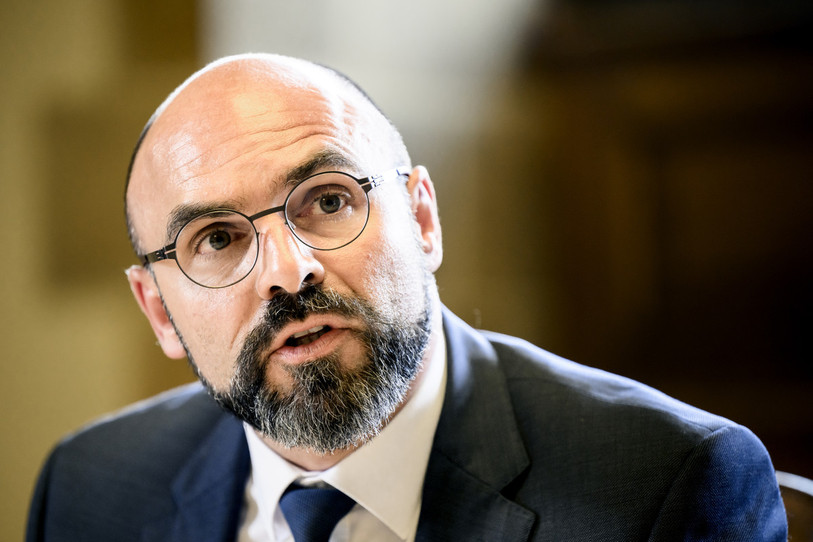 Le conseiller d’Etat neuchâtelois Laurent Favre était l'invité de la Matinale mercredi. Photo : (KEYSTONE / Jean-Christophe Bott).