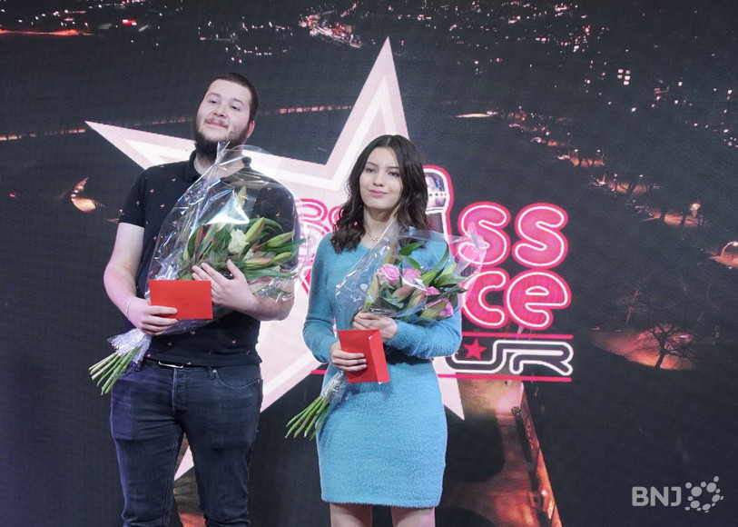 Nathan et Sarah sont les lauréats de l'étape neuchâteloise du Swiss Voice Tour. (Photo: La Maladière Centre)