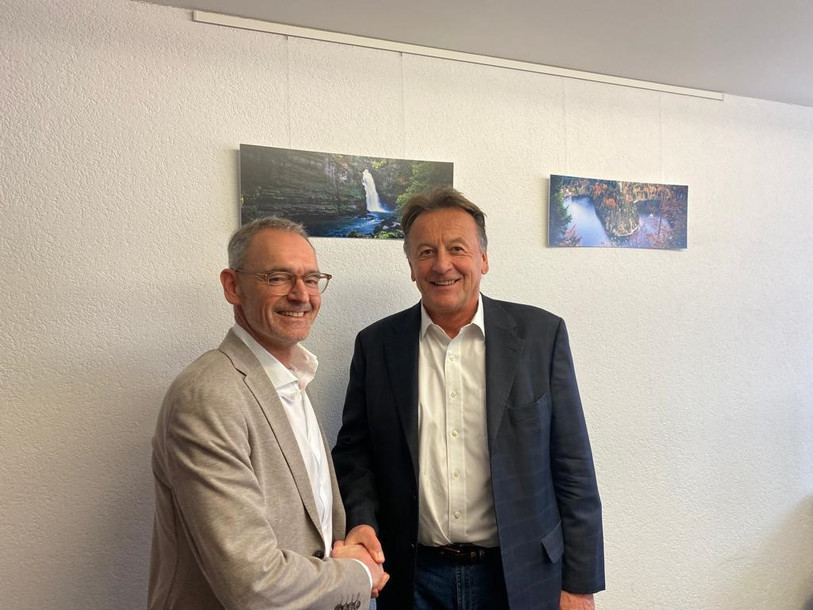 Raymond Leitenberg, dirigeant d’Horlyne et François Billig, Ceo du Groupe Acrotec (Photo : Acrotec).