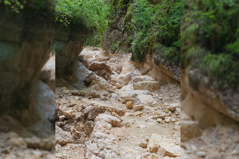 La combe Fabet porte encore les stigmates des fortes intempéries de juin 2021. ( Photo : V. Heyer)