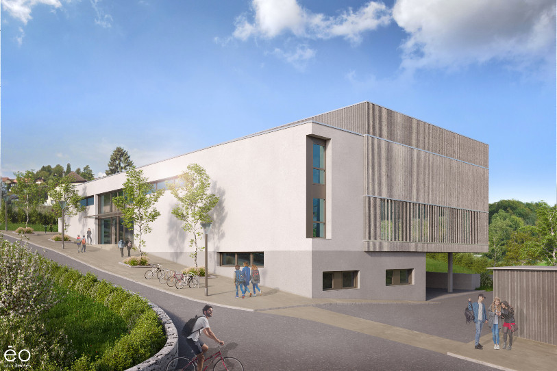 La Grande Béroche dévoile le visuel de sa future salle polyvalente. (crédit : éo architectes )