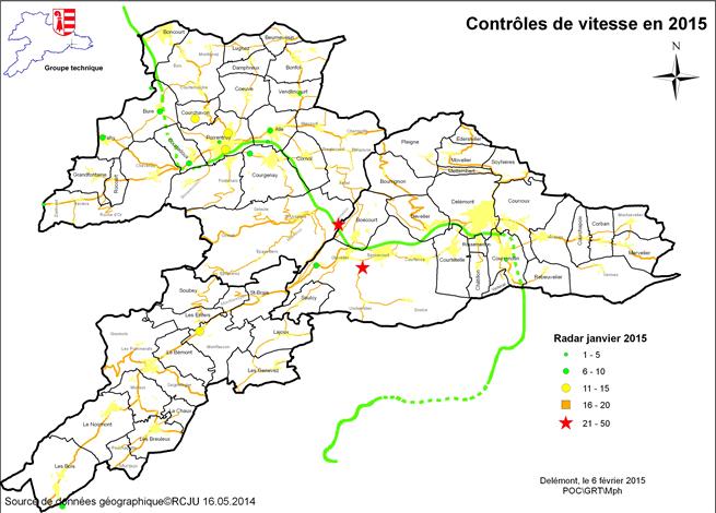 Carte radars janvier 2015