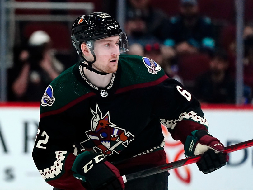 Janis Moser a inscrit seize points lors de sa première saison en NHL avec les Coyotes d’Arizona. (Photo : Keystone/AP/Ross D. Franklin)