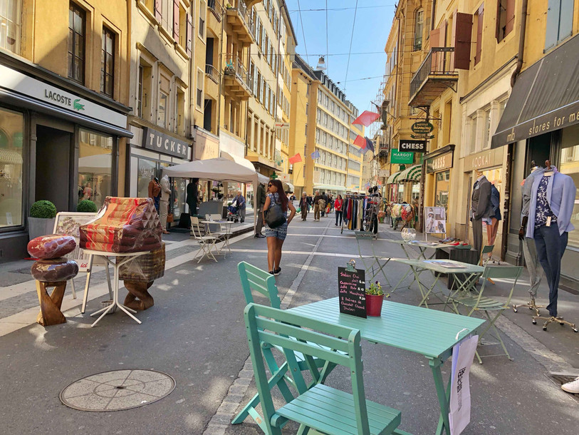 Les centres urbains des villes de l’Arc jurassien souffrent de difficultés commerciales à l’image du centre-ville de Neuchâtel. (Photo: Ville de Neuchâtel)