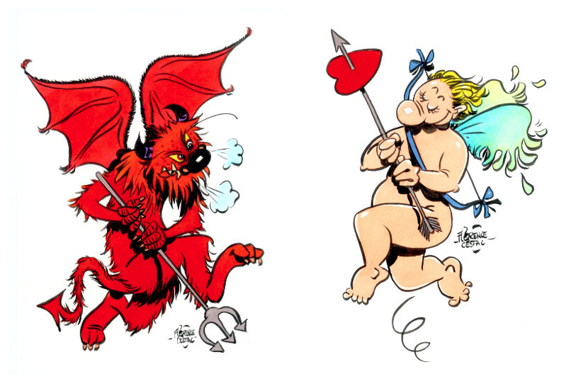 Les anges et démons de la Grande Trissoue Florence Cestac seront à Delémont'BD. (Dessins : Florence Cestac)