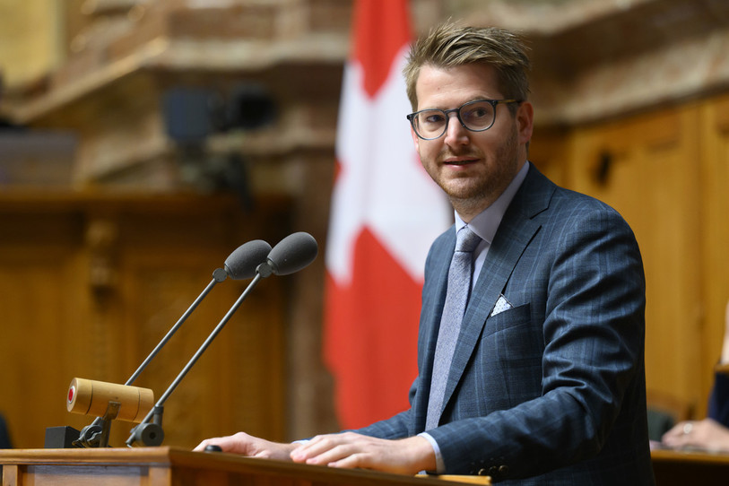Le président de la section romande de la Fédération suisse des patients Baptiste Hurni réagit aux annonces du gouvernement. (Photo : KEYSTONE / Anthony Anex).