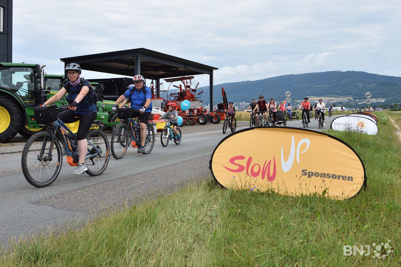 23'000 personnes ont sorti les vélos pour participer à la 12e édition du slowUp Jura (photo : Georges Henz).