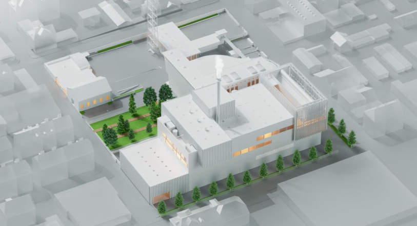 Cette vue des volumes de la nouvelle usine ne correspond pas à la forme définitive du futur site (photo : Vadec).