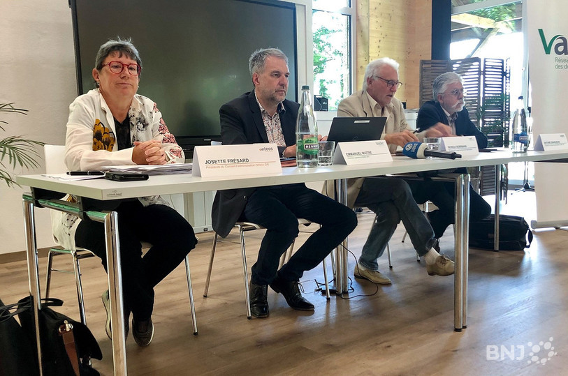 Les porteurs du projet : Josette Frésard, Emmanuel Maître, Patrick Herrmann et Antoine Grandjean, de gauche à droite.