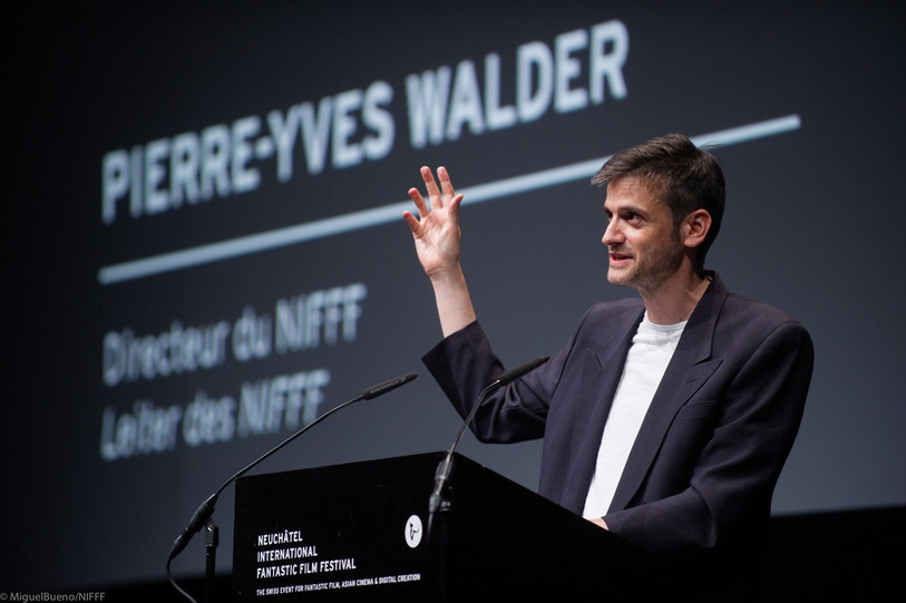 Le nouveau directeur du festival Pierre-Yves Walder a donné le coup d'envoi de la manifestation samedi lors de la cérémonie d'ouverture. Photo: ©MiguelBueno