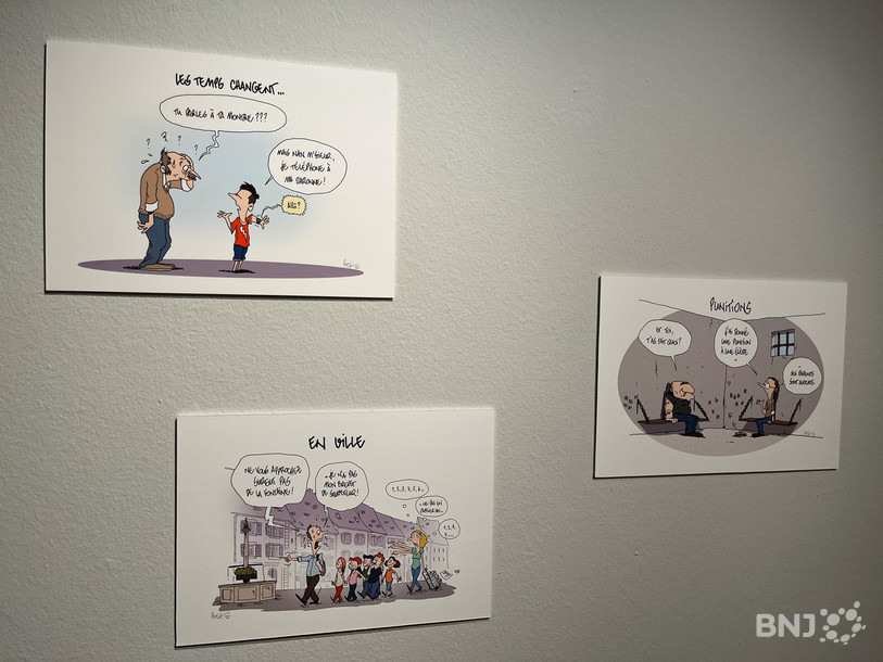 Caricatures de Pitch Comment, réalisées en 2022, pour interroger l'école d'aujourd'hui.