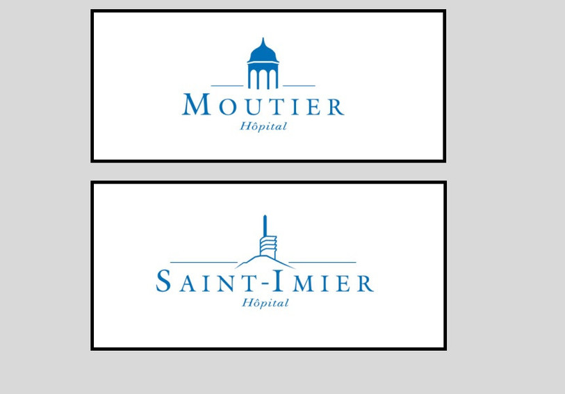 Les nouveaux logos des hôpitaux de l'Hôpital du Jura bernois. (Photomontage / Hôpital du Jura bernois).