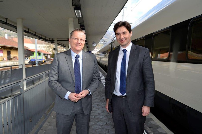 Le maire de Moutier Maxime Zuber avec le maire de Granges François Scheidegger