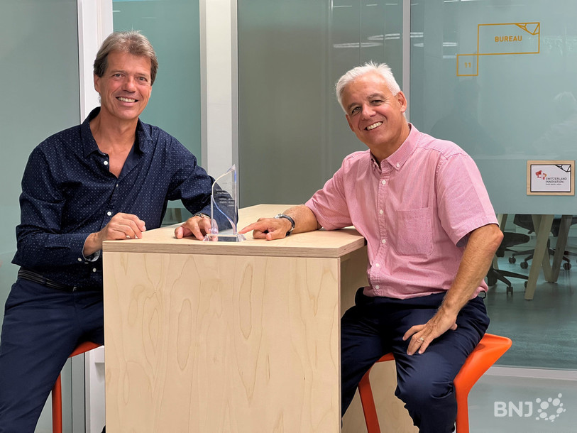 Roland Dubach (à gauche) et Marco von Gunten sont respectivement COO et CEO de CryoThermo, l'une des trois start-ups sélectionnées.