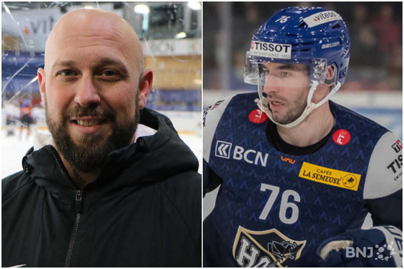 De gauche à droite : Pascal Albisetti laisse sa place à Gaëtan Augsburger en tant que directeur technique et administratif du mouvement junior du HC La Chaux-de-Fonds. 