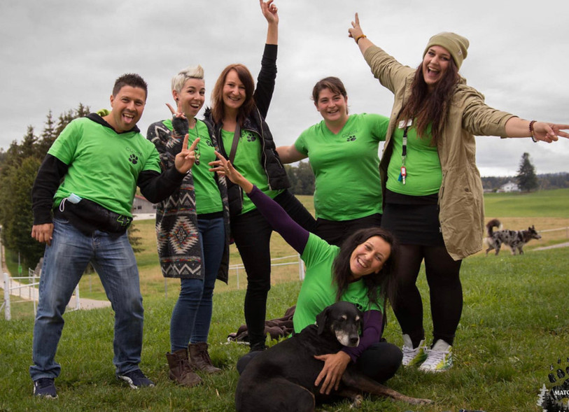 La présidente de Terr-animale Sandra Rohrbach (au premier plan), en compagnie des autres membres du Comité. (Photo: Terr-animale)