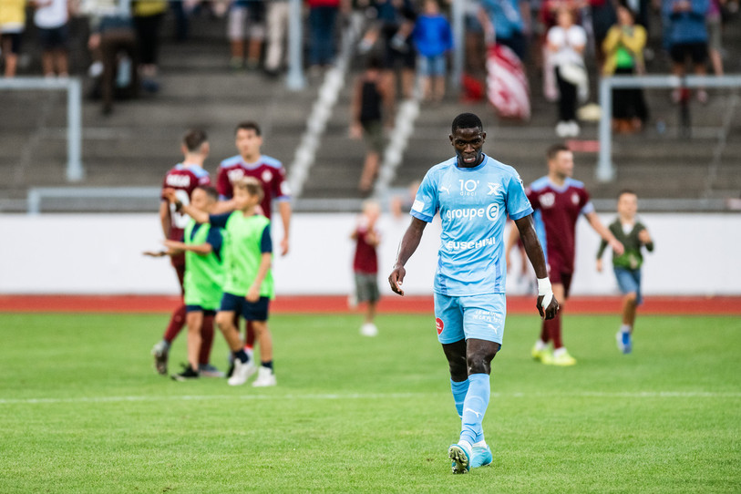 Nouvelle déception pour Brahima Ouattara et Neuchâtel Xamax. (photo : KEYSTONE/Ti-Press/Elia Bianchi).