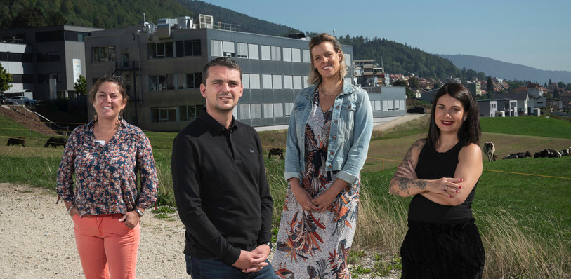 ARC aborde les prochaines élections avec un enthousiasme certain. De gauche à droite : Paula Tanner, Marco Pais Pereira, Josika Iles et Jessica Froidevaux. (Photo : ARC).