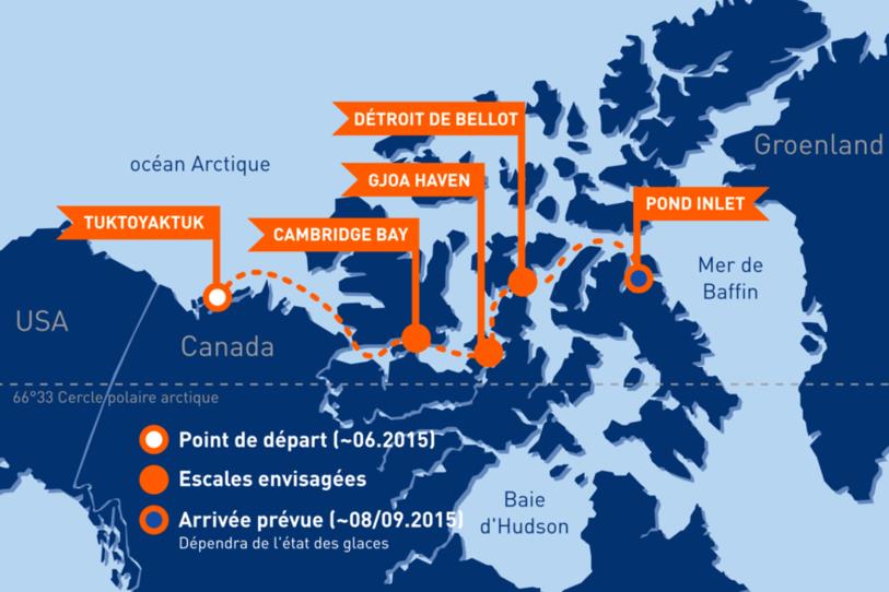 Le départ est prévu mi-juin à Tuktoyaktuk et l'arrivée en août à Pond Inlet.