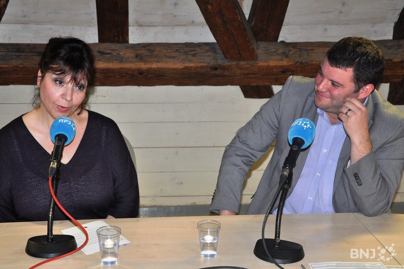 Débat du second tour à la mairie de Delémont, Esther Gelso du CS-POP & Verts et Damien Chappuis du PCSI