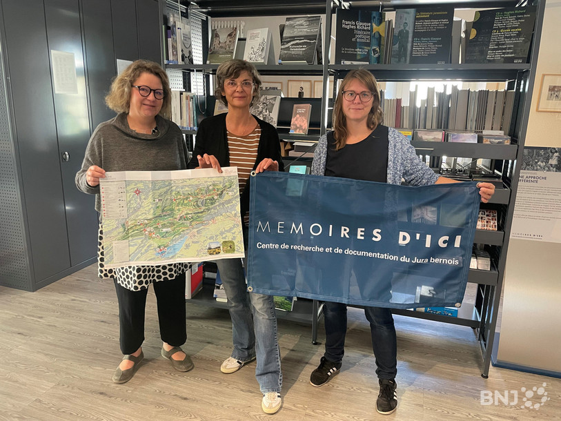 Trois des cinq participantes de « Archive on tour » : Séverine Perret, Anne Beuchat et Valérie Chevalier (de gauche à droite).