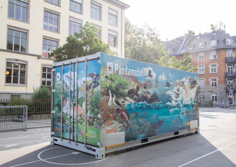 Le Pandamobile fait le tour de la Suisse pour sensibiliser les plus jeunes au thème du changement climatique. (Photo : WWF).