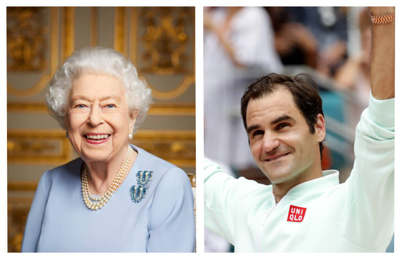 La reine Elizabeth II et Roger Federer ont été source d’inspiration et preuve de stabilité pour des millions d’êtres humains. (Photomontage BNJ : The Royal Family / Twitter // KEYSTONE / EPA / Jason Szenes).