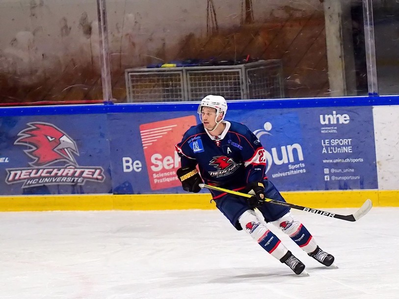 Thomas Hofmann a ouvert le score pour le HC Université Neuchâtel. (photo : archives Pierre Boldt).
