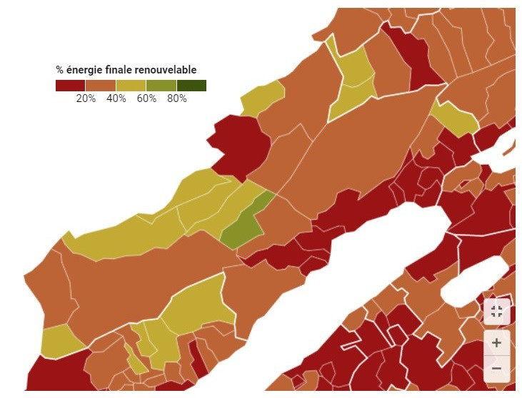 Un aperçu de la carte de la part renouvelable du chauffage (photo : Navitas Consilium)