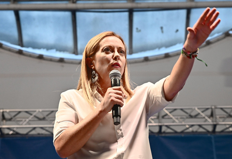 Le parti de Giorgia Meloni se trouve en tête dans les derniers sondages. (Photo : EPA/LUCA ZENNARO). 
