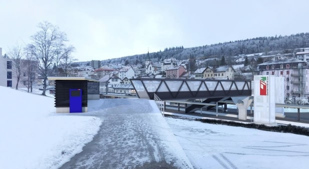 Voilà à quoi devrait ressembler prochainement la gare CJ de Tramelan. (Image de synthèse - Burri et Partenaires)