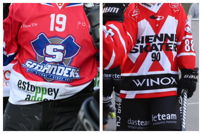 La fusion des deux clubs d'inline hockey de Bienne est actée. (Photomontage : archives Georges Henz / Mauricette Schnider)