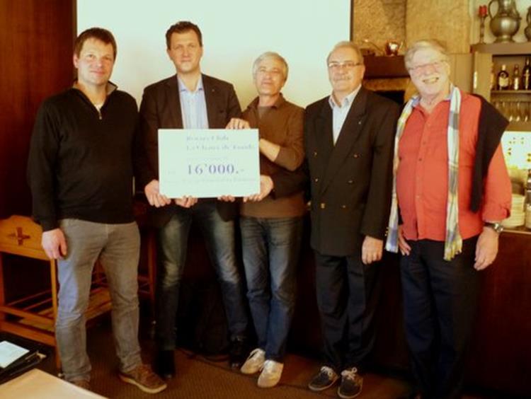 Palabrier, remise, chèque, La Chaux-de-Fonds, Rotary club