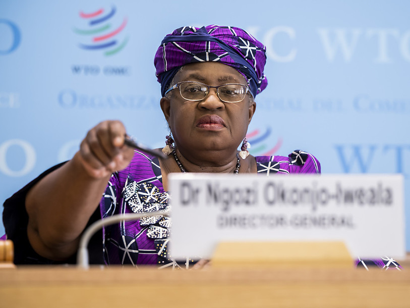 La directrice générale de l'Organisation mondiale du commerce (OMC) Ngozi Okonjo-Iweala (photo : KEYSTONE/MARTIAL TREZZINI)