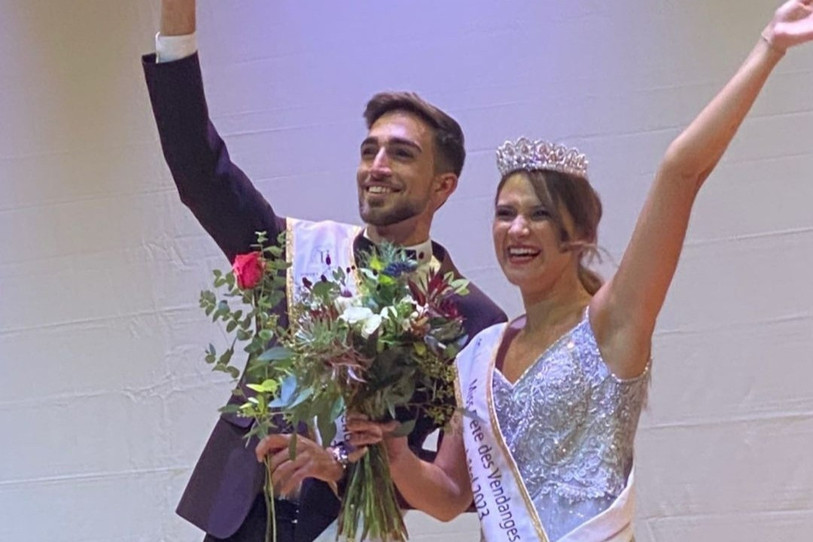 Ivan et Maeva, nouveau roi et nouvelle reine de beauté, défileront lors du corso fleuri de la Fête des vendanges 2023. (photo : Instagram)