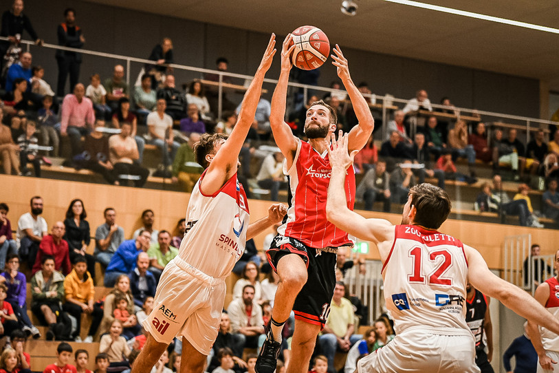 Florian Steinmann a été le meilleur marqueur boncourtois avec 19 points, en l'absence du topscorer Martins Igbanu (photo : Stéphane Bée)