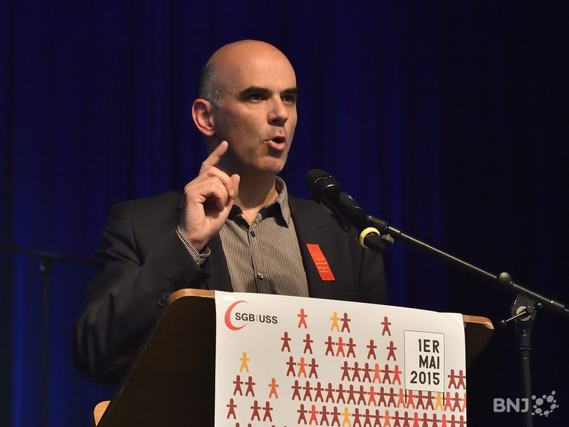 Alain Berset durant son discours lors du 1er mai interjurassien au Noirmont