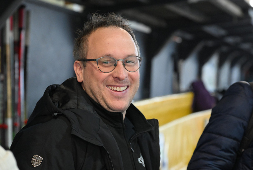Michael Chételat peut être satisfait après la deuxième victoire du HC Delémont-Vallée en play-out. (Photo : archives/Georges Henz)