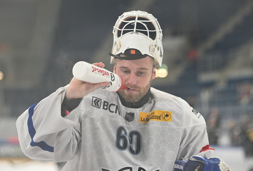 Le portier du HCC, Viktor Östlund (photo : Georges Henz).