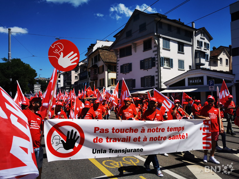 Unia Transjurane s'est déjà mobilisé en juin dernier pour protester contre les conditions de travail. (Photo : Unia)
