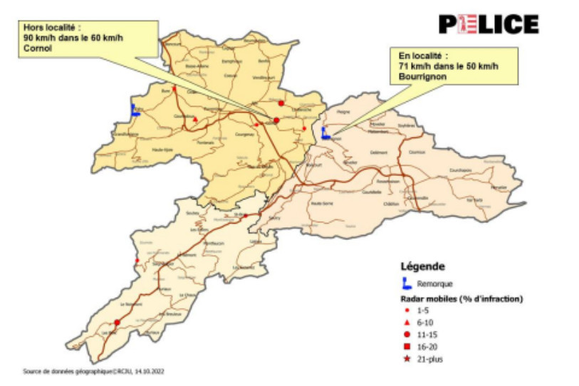 La police cantonale jurassienne a publié ses statistiques routières pour septembre 2022. (Source : police cantonale).