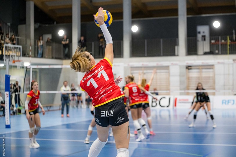 Tiziana Baumrukova et le Volleyball Franches-Montagnes ont pris leur envol dans leur salle de Saignelégier. (Photo : Jonathan Vallat)