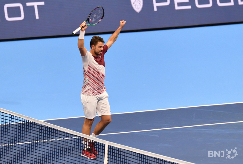 Stan Wawrinka lève les bras au ciel... il vient de livrer une grosse prestation (photo : Georges Henz).